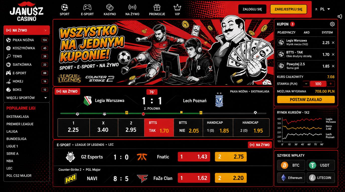 Ikony sportów + krypto + zakłady live + kursy value