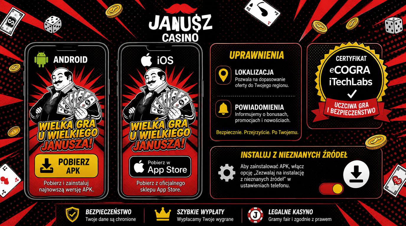 Ikona pobierania APK na Androidzie i certyfikat audytu.